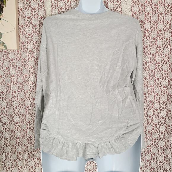 Nwt Como blu silver metallic ruffle knit thin sweater Size medium - Picture 4 of 9